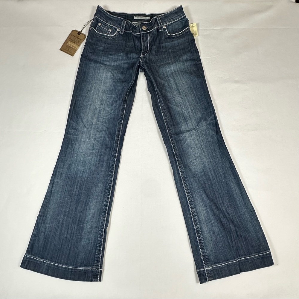 Stetson 214 City Trouser Jeans with Chevron Detail, Medium Wash, 10 BNWT